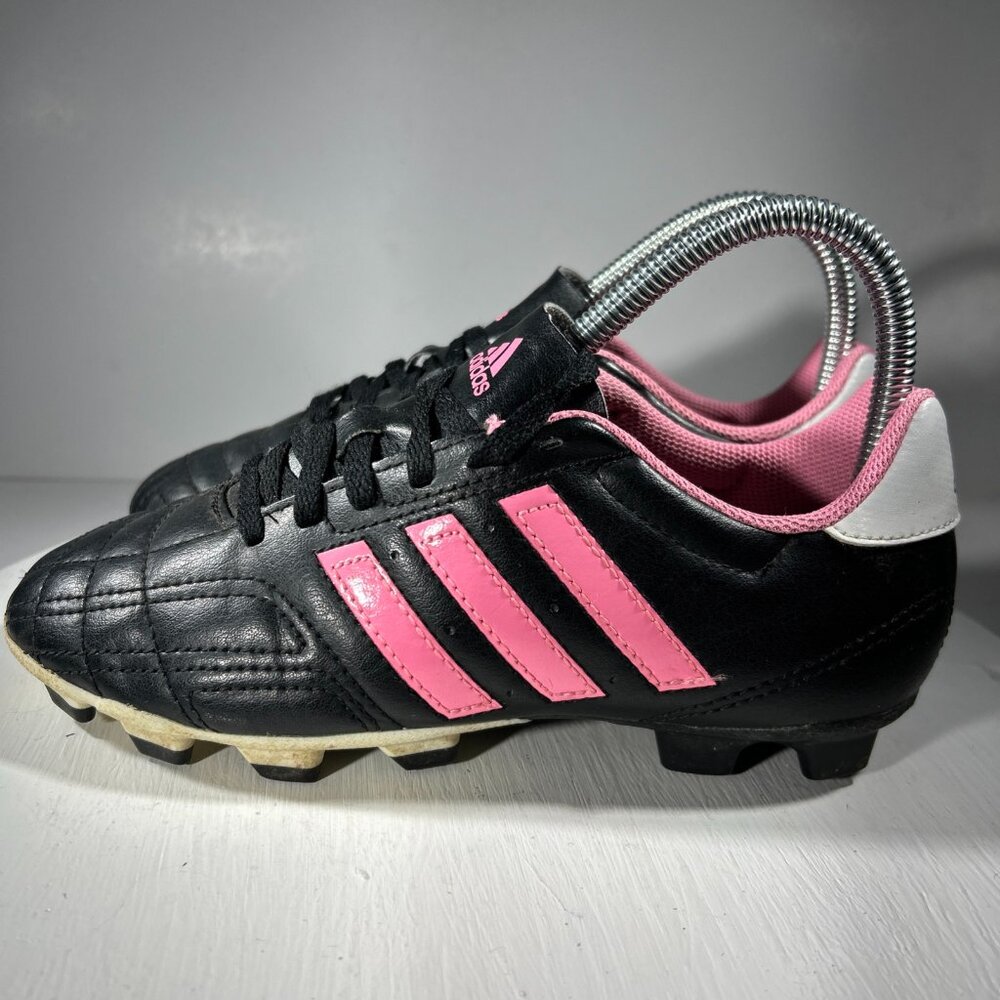 Adidas Goletto 4 Boys Soccer Cleats Shoes Size 4 Sneakers Black Pink Lace G65054